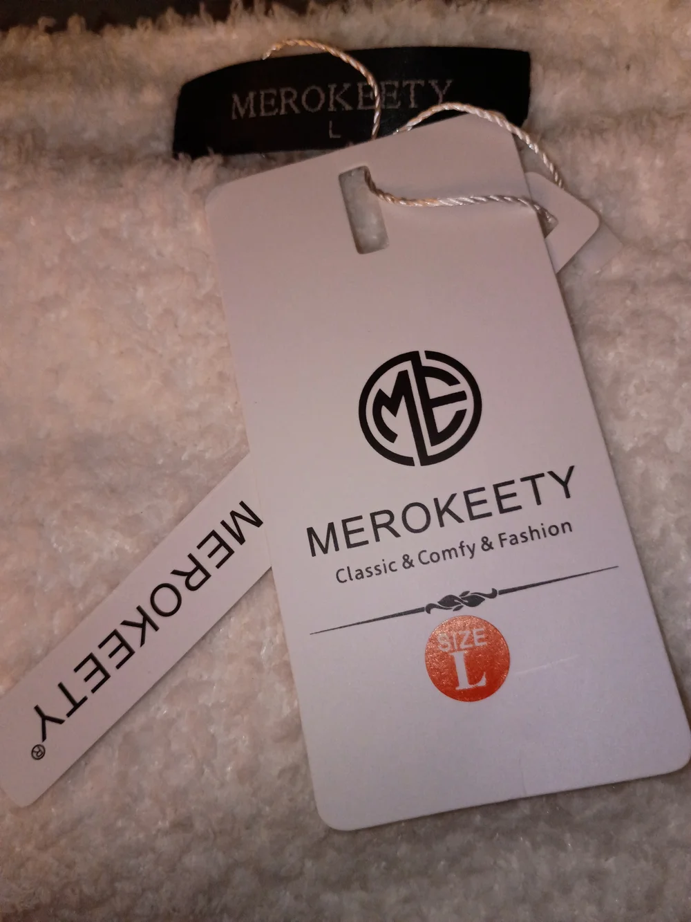 Merokeety Cozy Off-Shoulder Cream Knit Skirt Set Size Large NWT - Picture 2 of 9